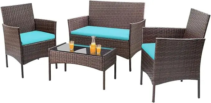 Outdoor Patio Furniture Wicker Set, Outdoor & Indoor