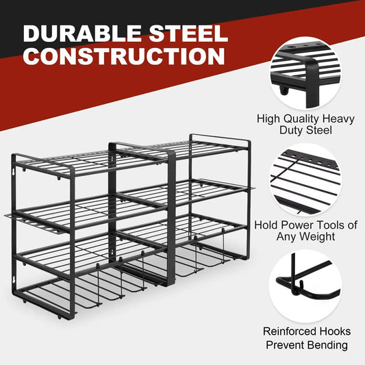 Power Tool Organizer 4 Layer Garage Storage Rack
