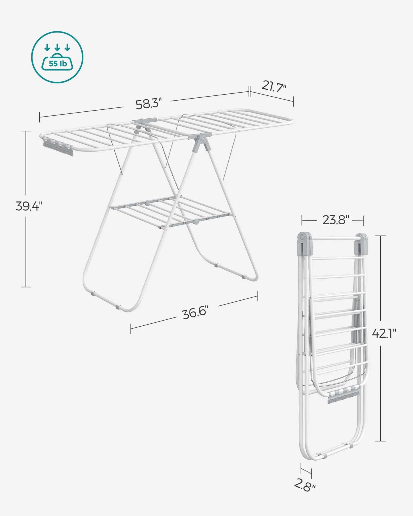 Laundry Rack, Foldable, Space-Saving, Free-Standing