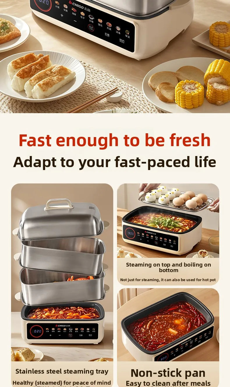 All-Steel Eectric Steamer Stewing Pot Large Capacity