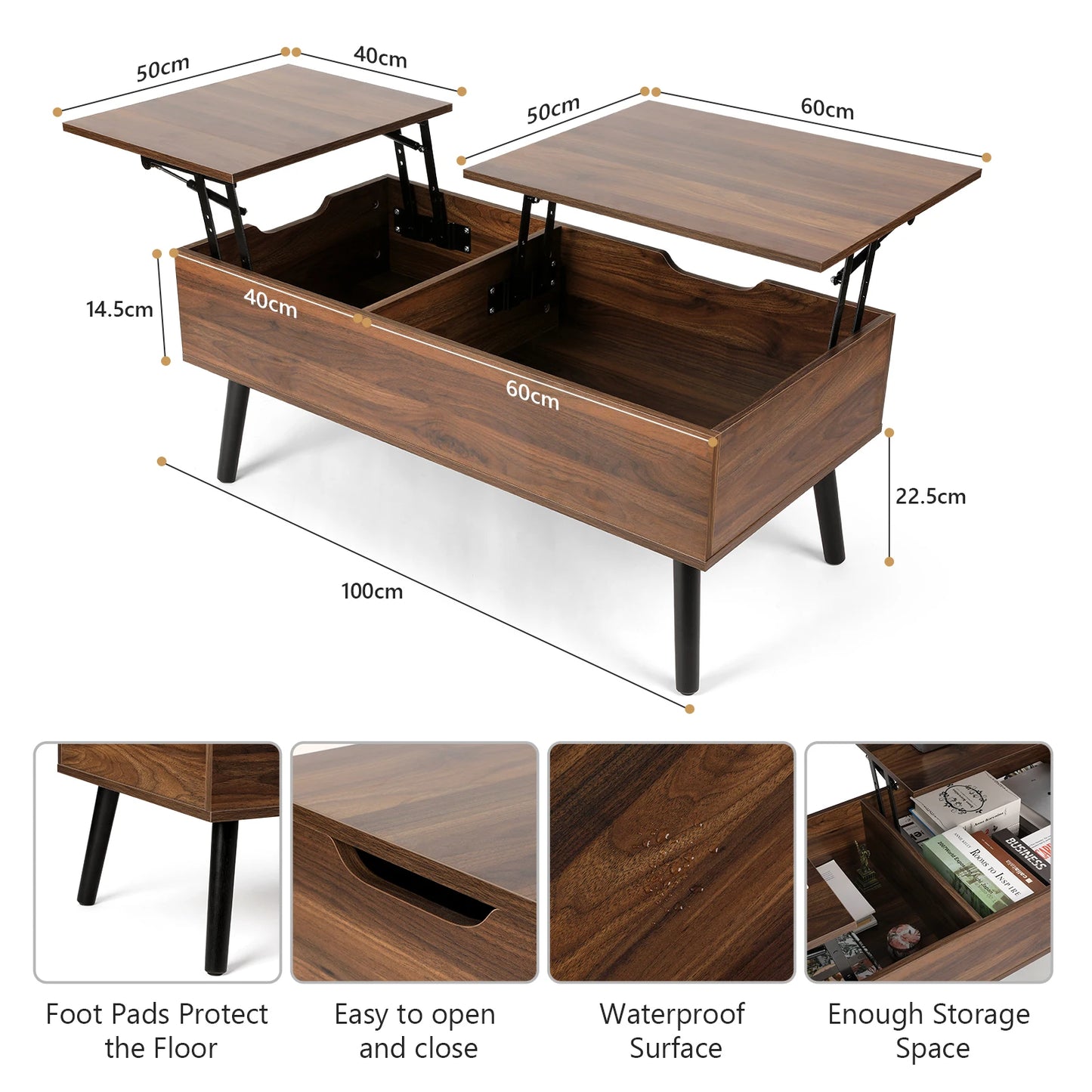 Lift Top Coffee Table with Hidden Compartment