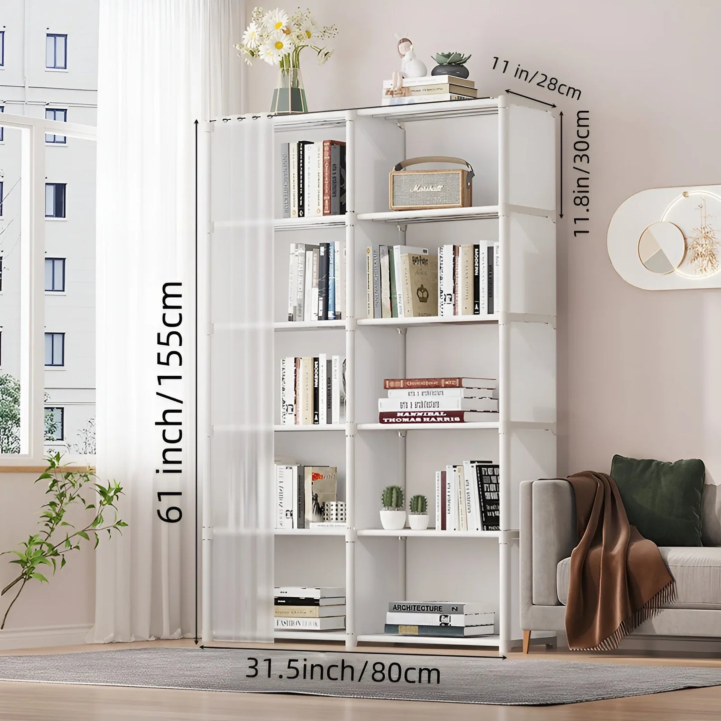 Wardrobe Clothes Storage Organizer Partition Bookshelf Cabinet