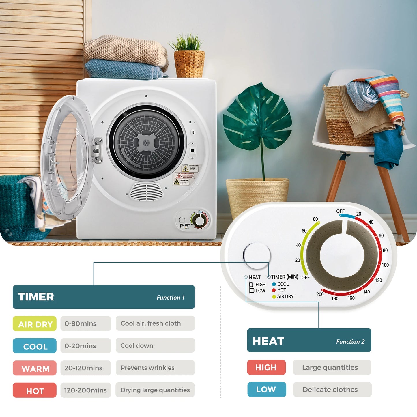 Stainless Steel Portable Clothes Dryer