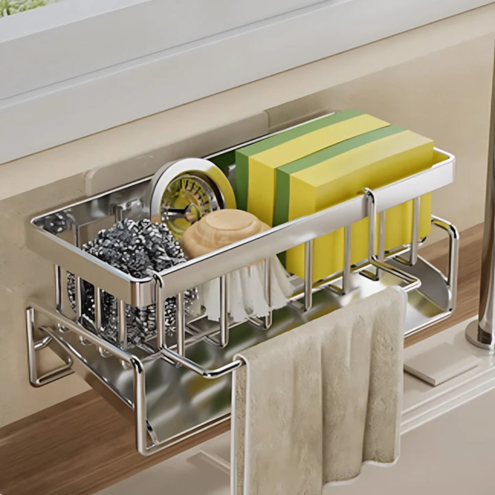 Sponge Holder  Faucet Mount, Space-Saving Storage