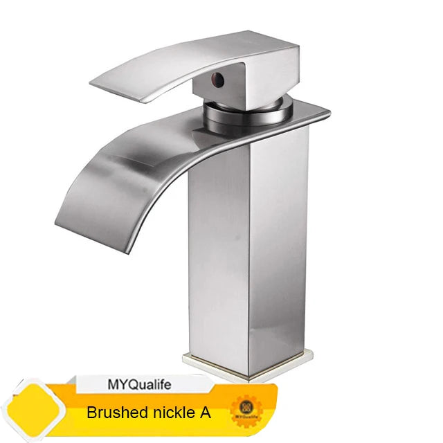 Black Waterfall Bathroom Vanity  Cold And Hot Water
