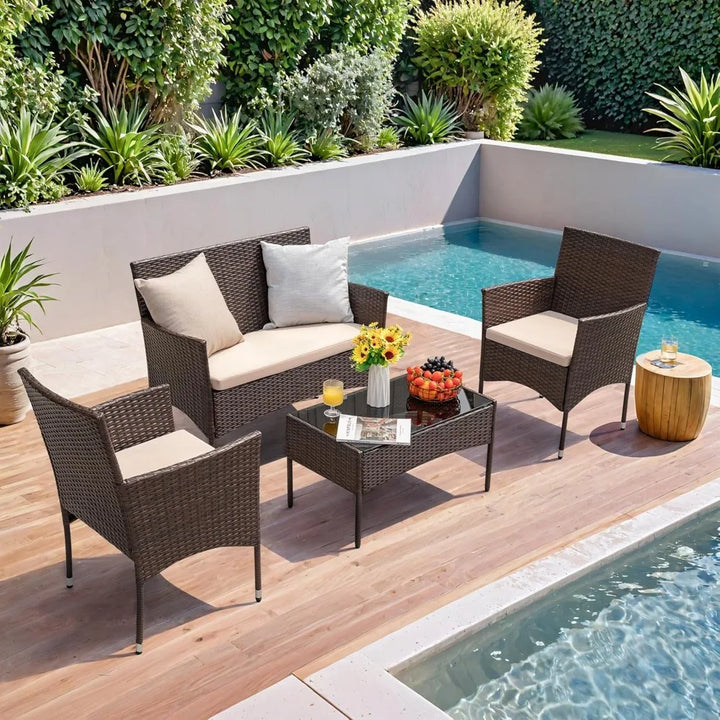 Outdoor Patio Furniture  Wicker Set, Outdoor & Indoor