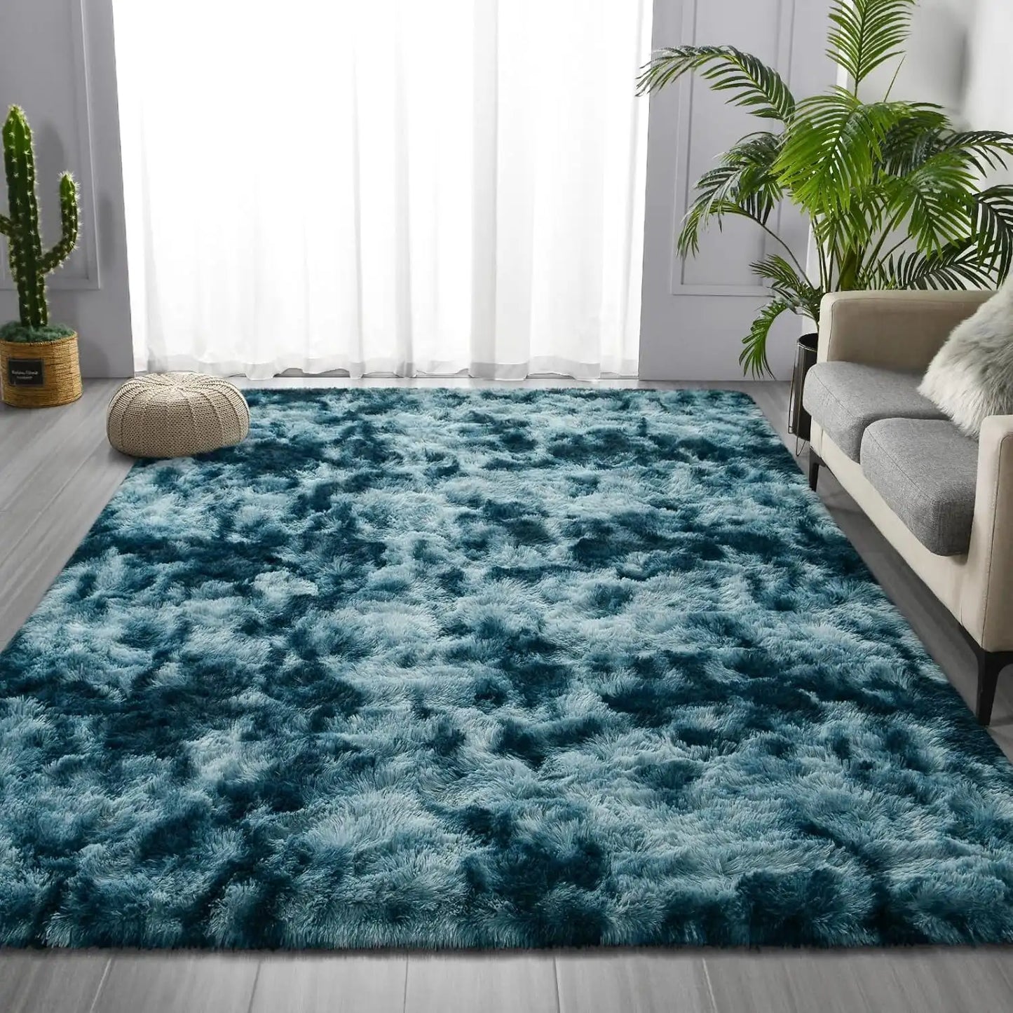 Tie Dye Velvet  Rug Fluffy Carpet For Living Room