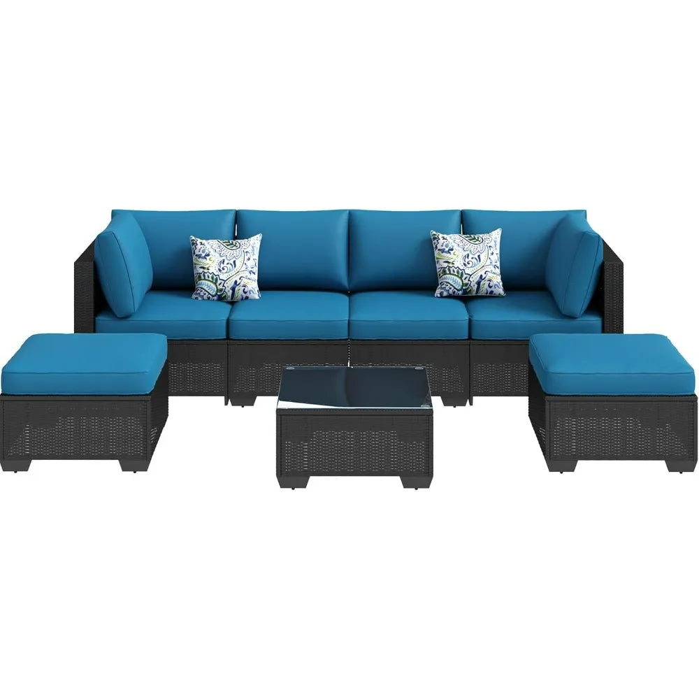 7 Piece Rattan Outdoor Wicker  Furniture Set