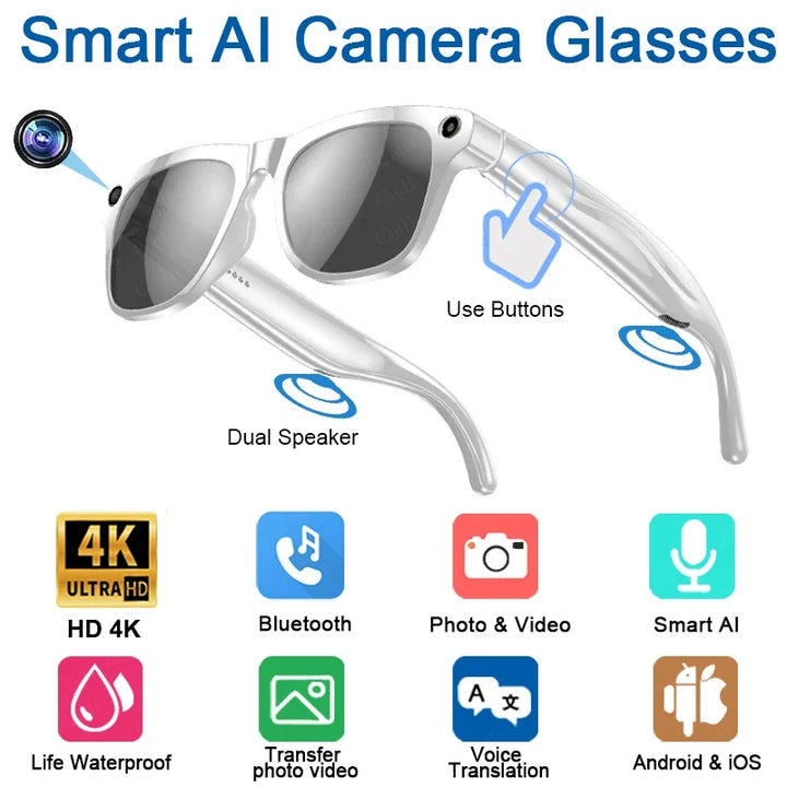 Lenovo 4K HD AI Smart Glasses 800w Pixel
