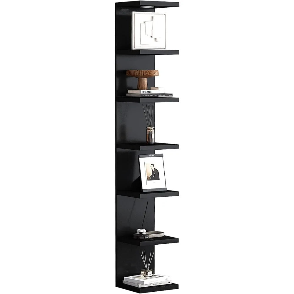 7 Tier Wall Unit,Black Lack  Shelf
