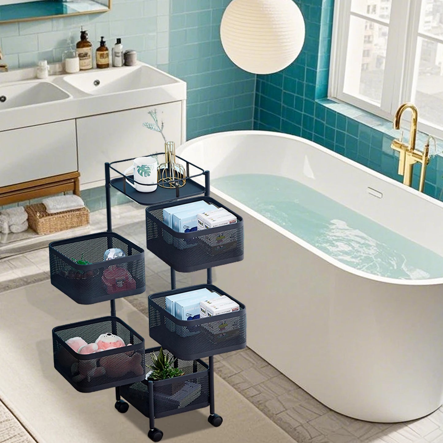 Rolling Storage ,  Vegetable, Snack  Rack