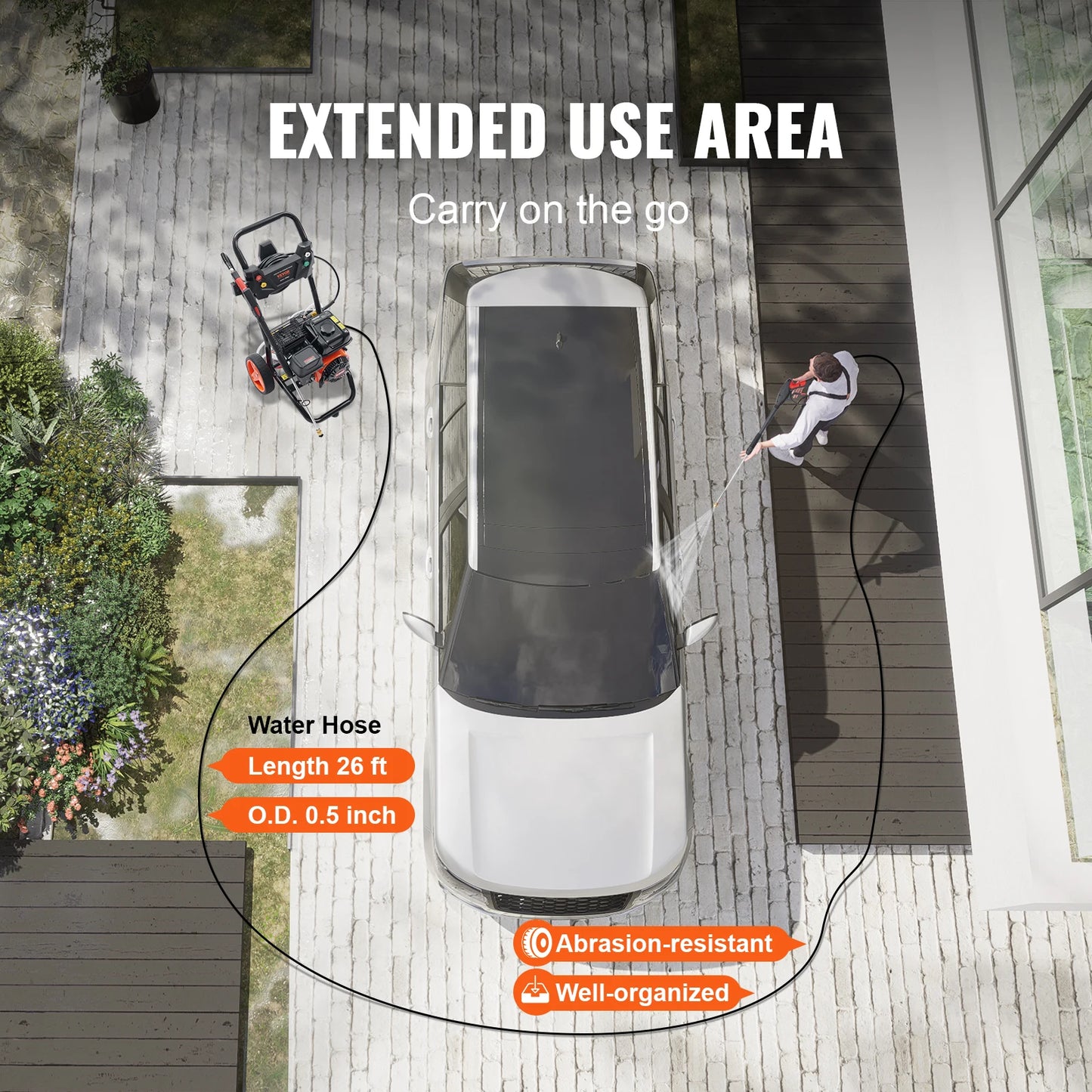 Gas Pressure Washer 3600 PSI  with Copper Spray Gun