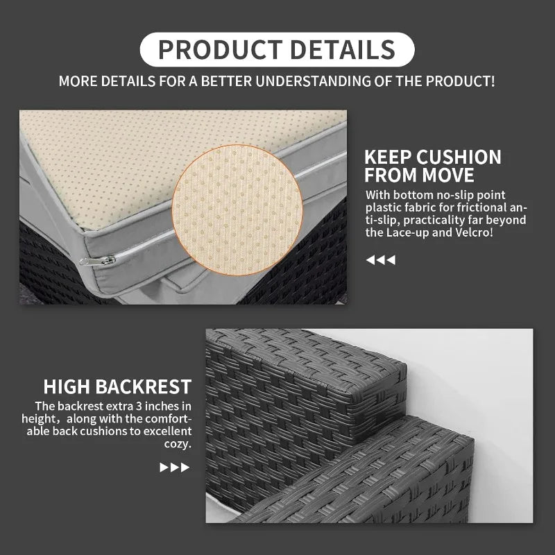 45" 6-Piece Patio Set ,Propane Fire Pit Table