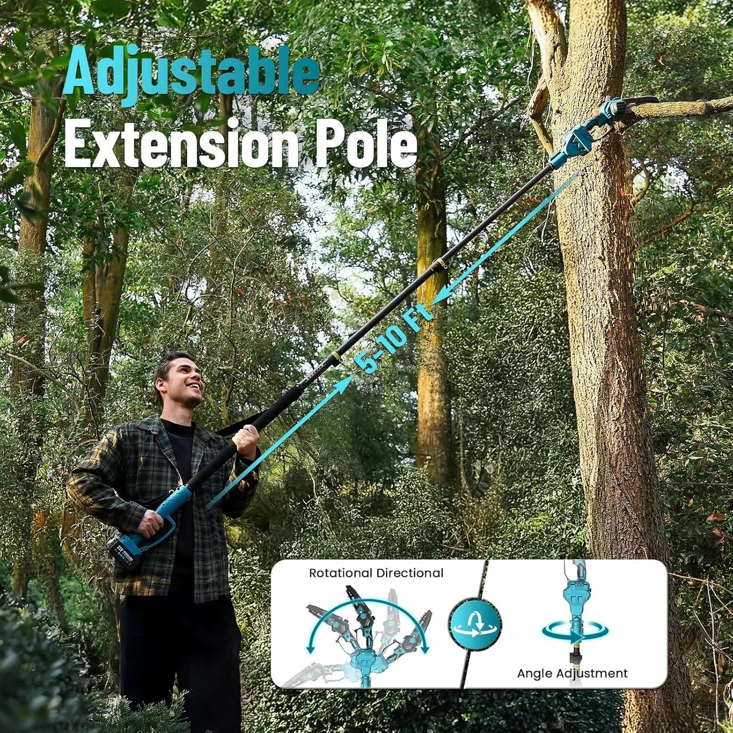 Pole Saws 6" Mini Chainsaw Cordless 16FT  Makita Battery