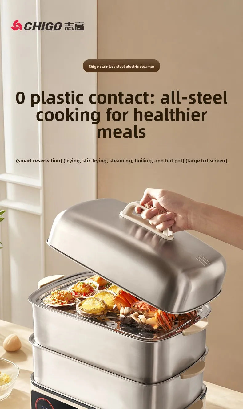 All-Steel Eectric Steamer  Stewing Pot Large Capacity