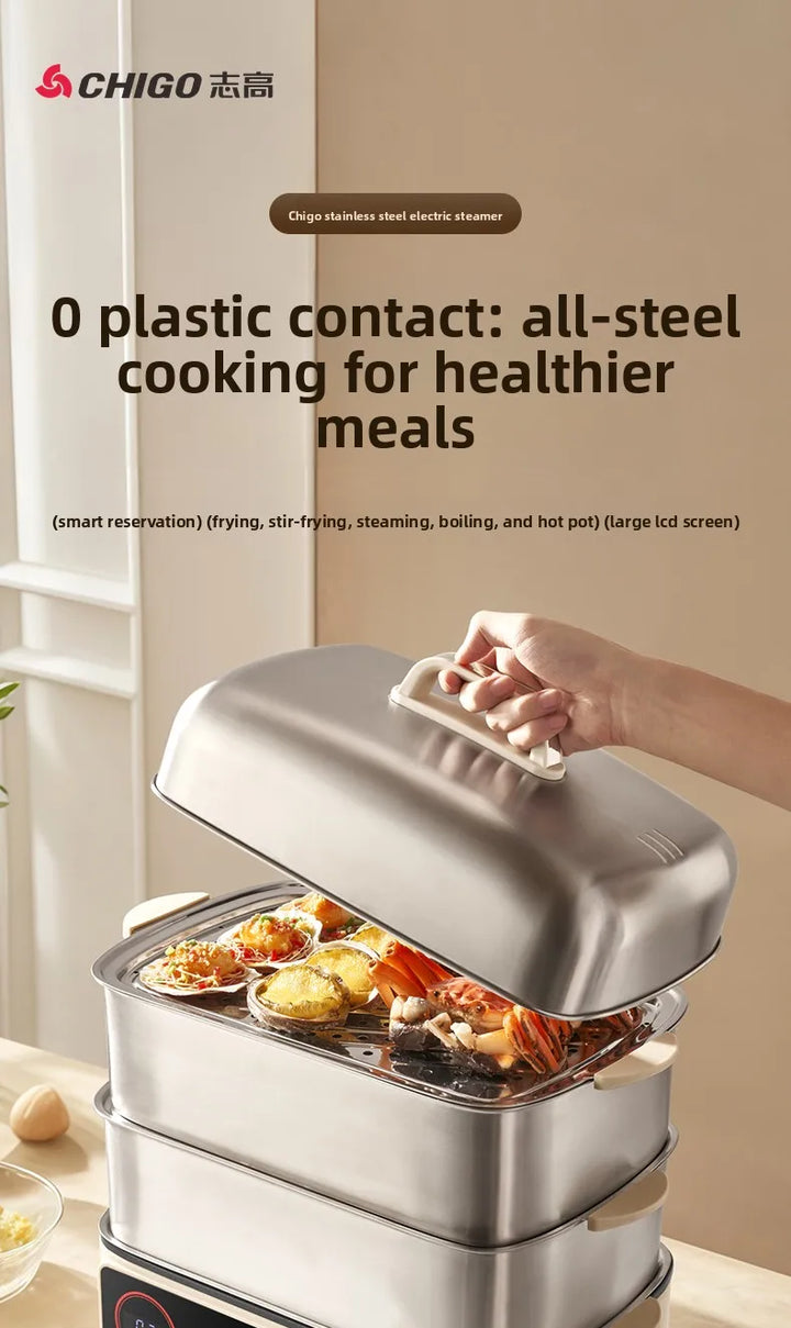 All-Steel Eectric Steamer  Stewing Pot Large Capacity