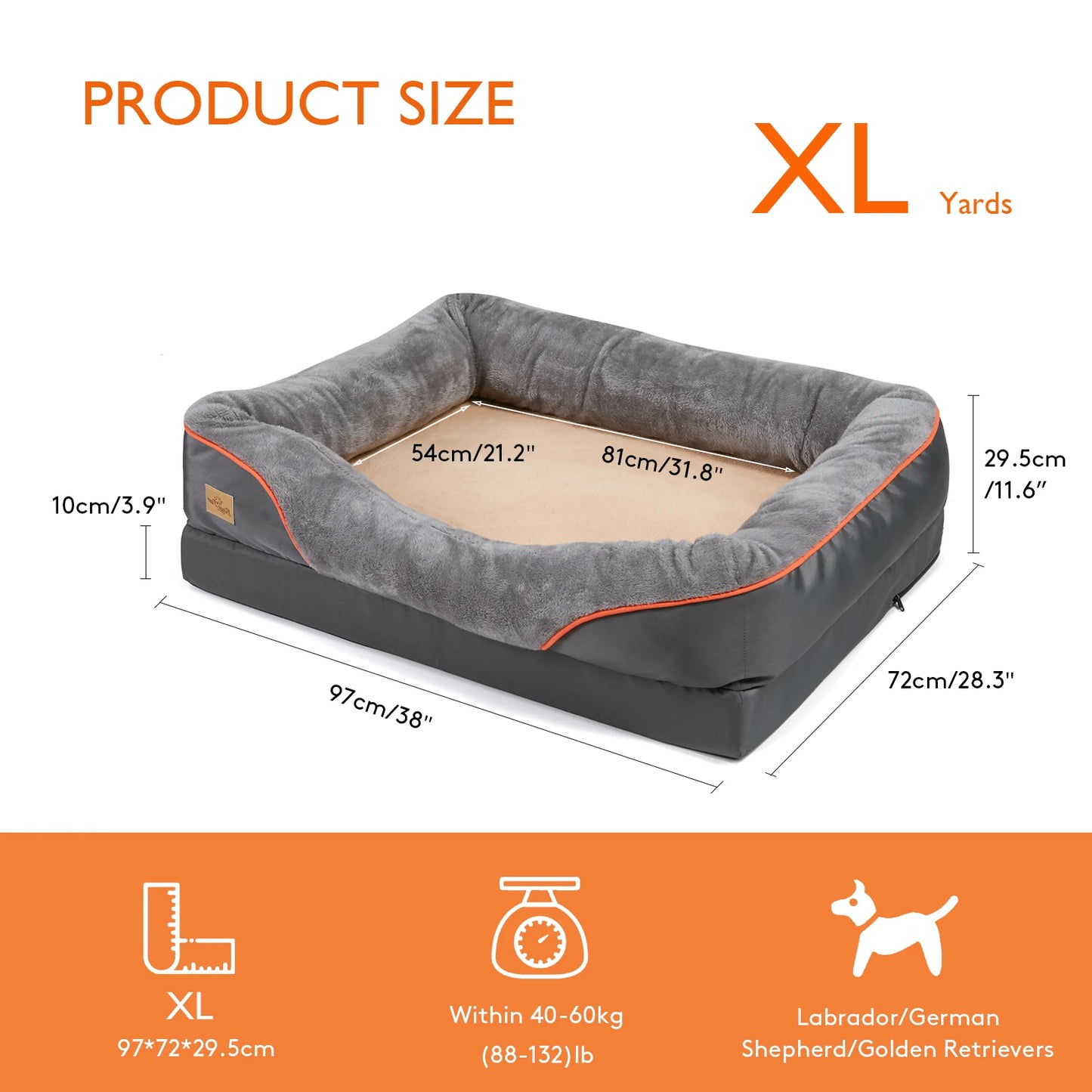 M-XXL Orthopedic Dog Bed ,Memory Foam ,Waterproof