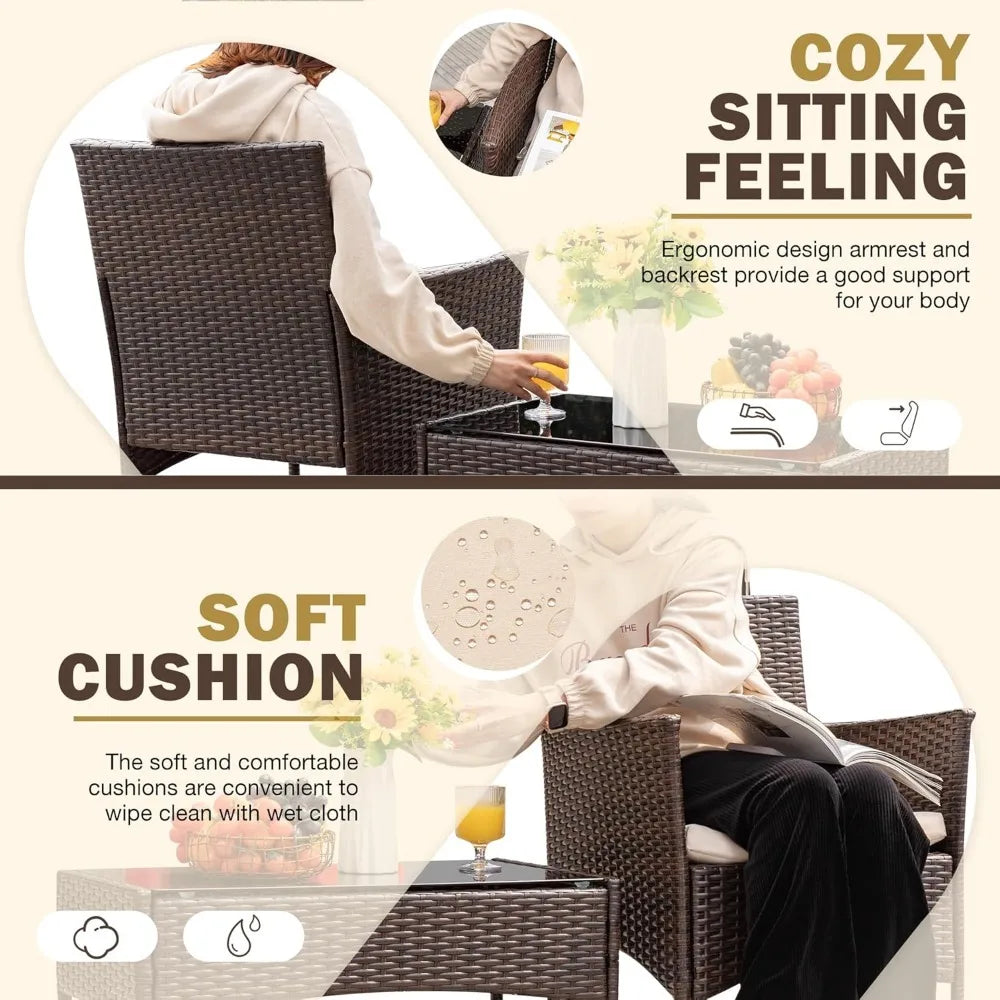 Outdoor Patio Furniture  Wicker Set, Outdoor & Indoor