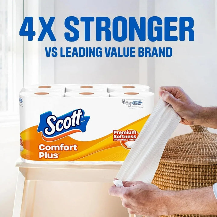 Toilet Paper, 12 Double Rolls, 231 Sheets per Roll, Septic-Safe, 1-Ply Toilet Tissue