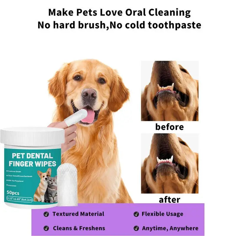 Pet Teeth Cleaning Wipes For Cleaning Bad Breath