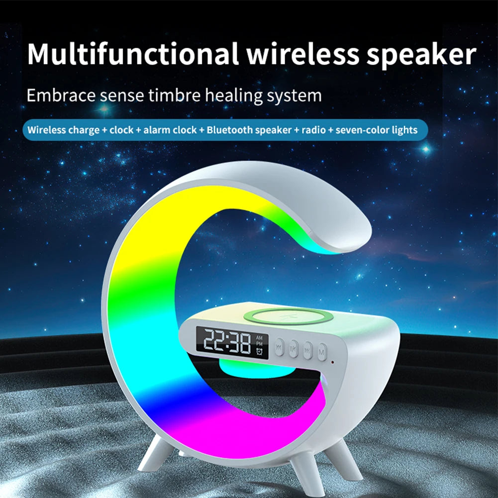 Wireless Speaker  Clock Charging Function Bedside Lamp