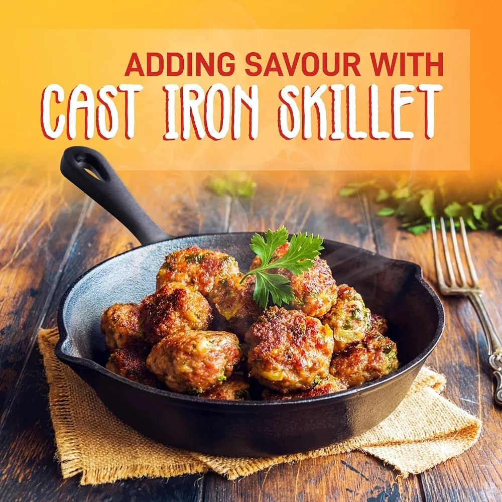 Cast Iron Skillet Set   Pre-Seasoned, Heavy-Duty