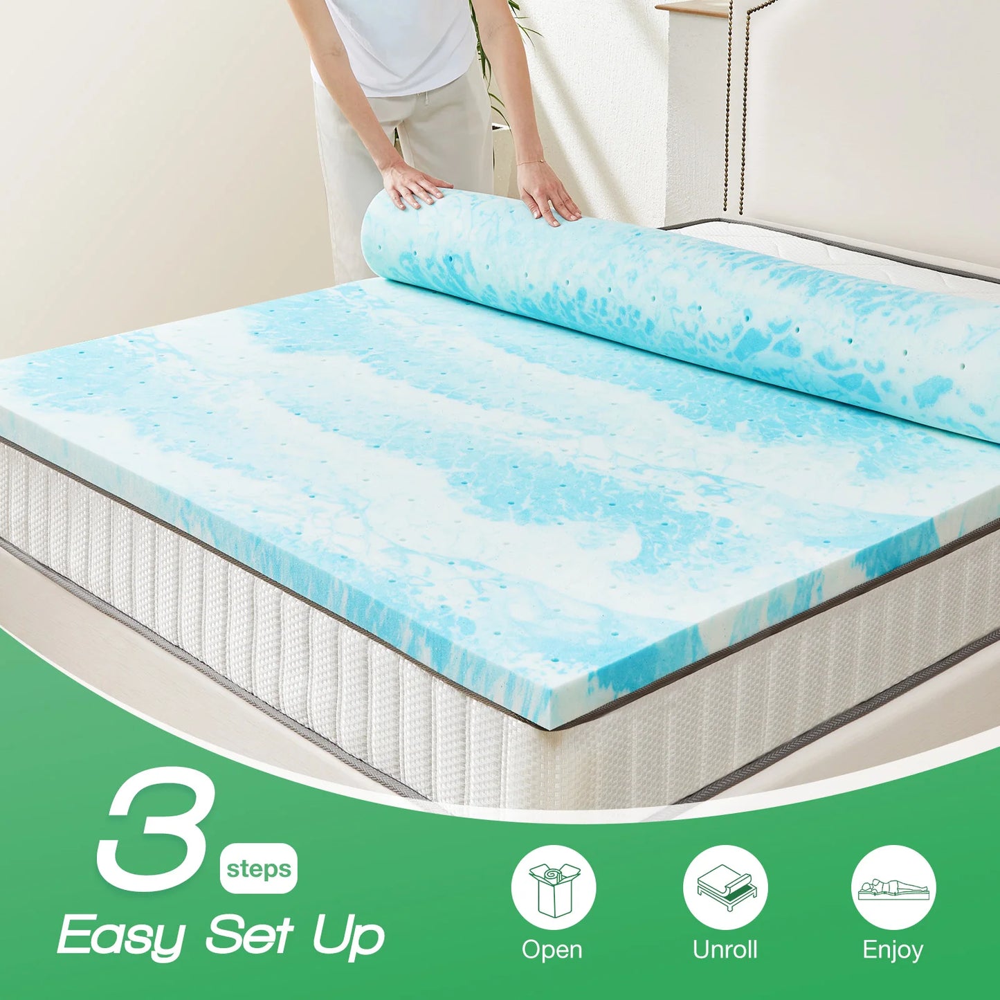 Memory Foam Mattress Topper Cooling Mattress Breathable