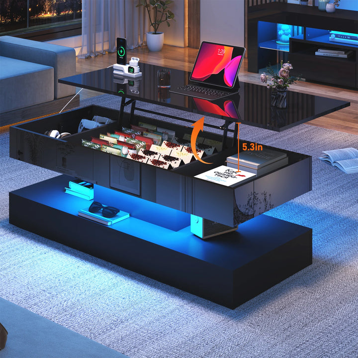 High Glossy LED Coffee Tables for Living Room