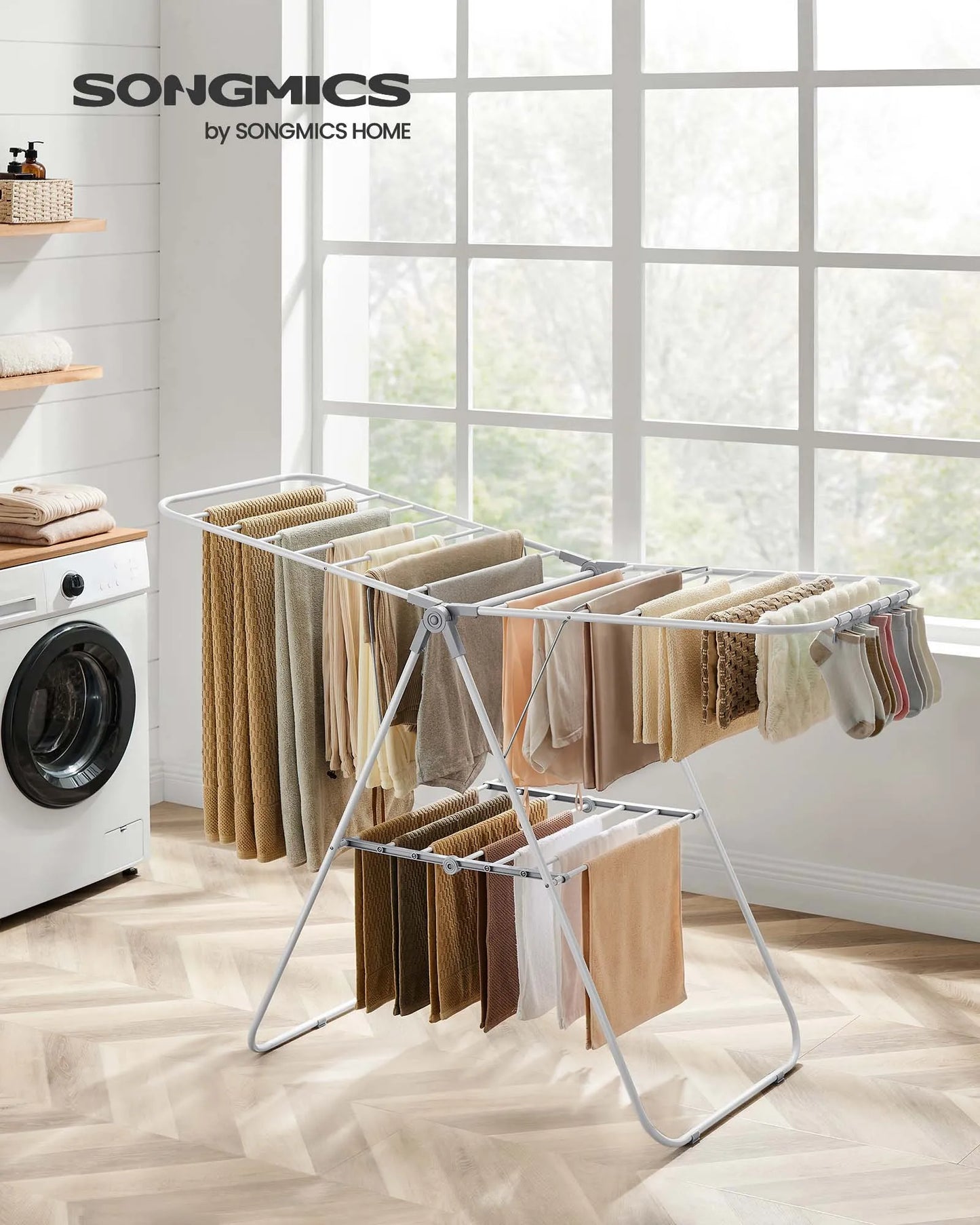 Laundry Rack, Foldable, Space-Saving, Free-Standing