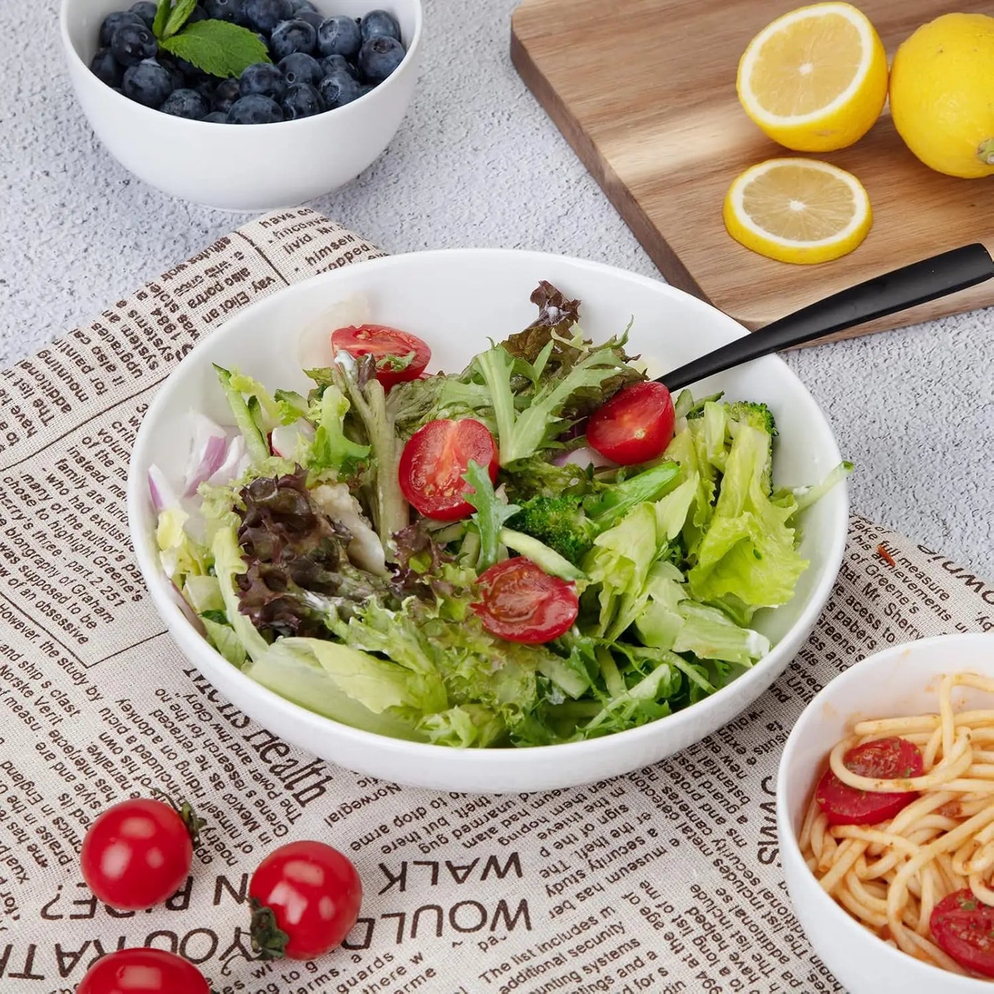 22 Ounce Porcelain Pasta Bowls Set 6 Pack