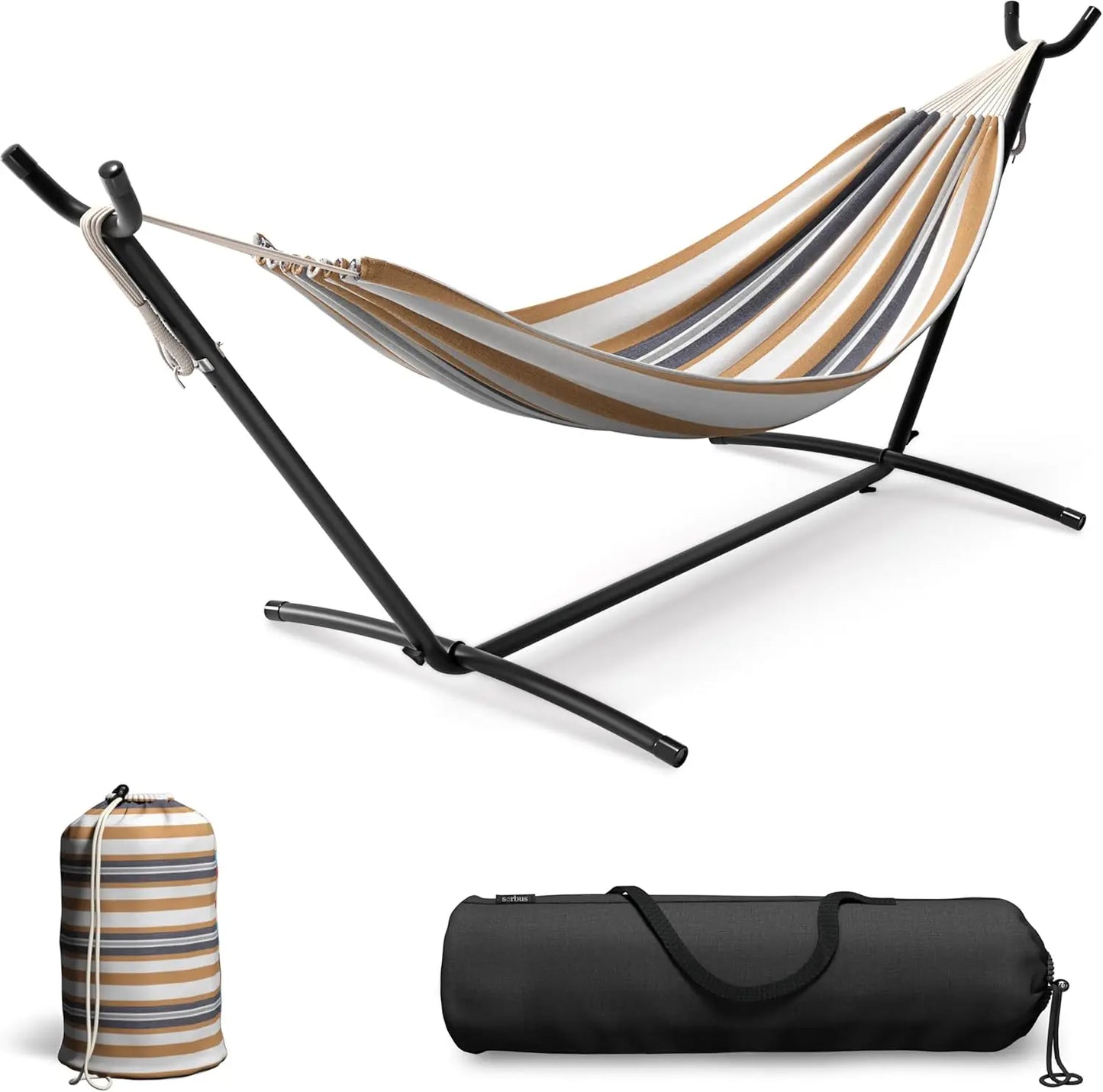 2-Person Hammock  /Steel Stand & Carry Bag, 450LB Capacity