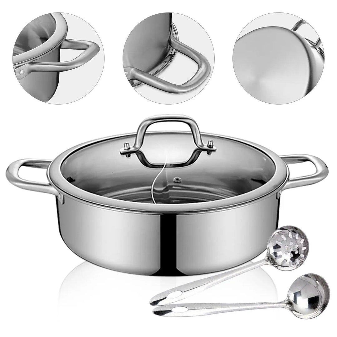 Stainless Steel Dual-Sided Hot Pot  Lid Divider