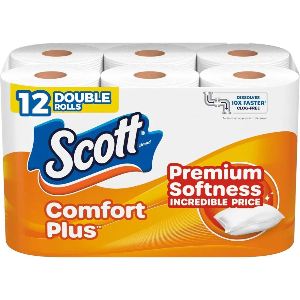 Toilet Paper, 12 Double Rolls, 231 Sheets per Roll, Septic-Safe, 1-Ply Toilet Tissue