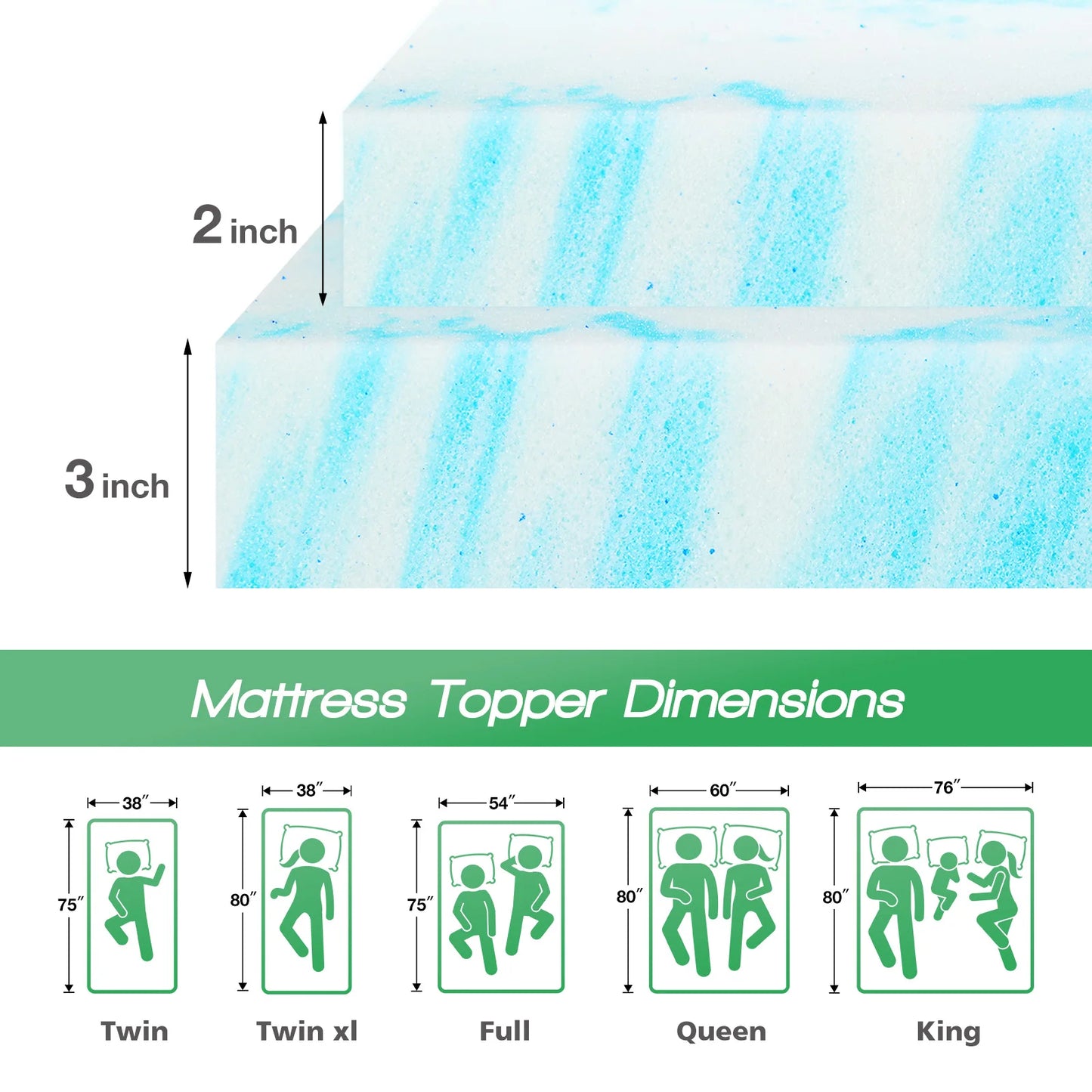 Memory Foam Mattress Topper Cooling Mattress Breathable