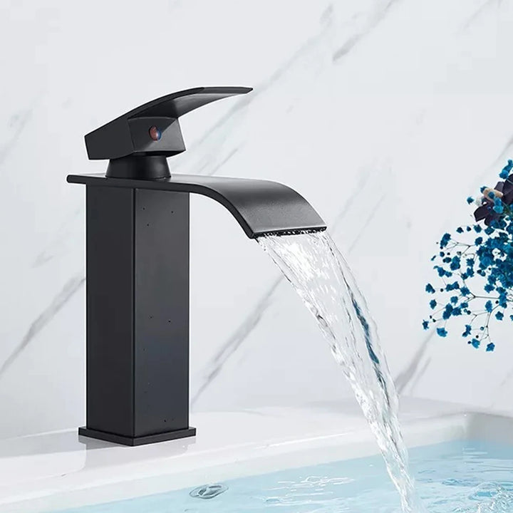 Black Waterfall Bathroom Vanity  Cold And Hot Water