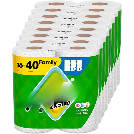 Towels , White, 16 Family Rolls