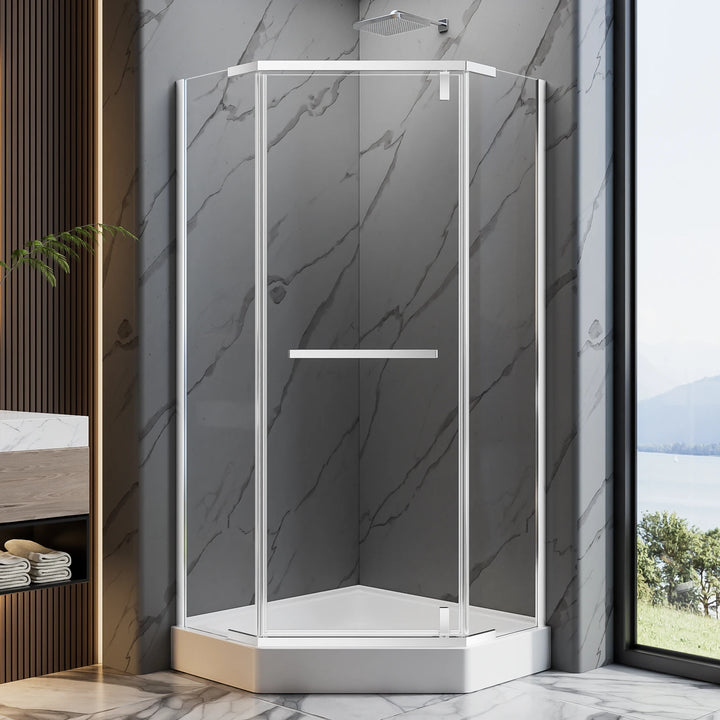 36"D x 36"W x 72"H Neo-Angle Shower Door, 1/4"