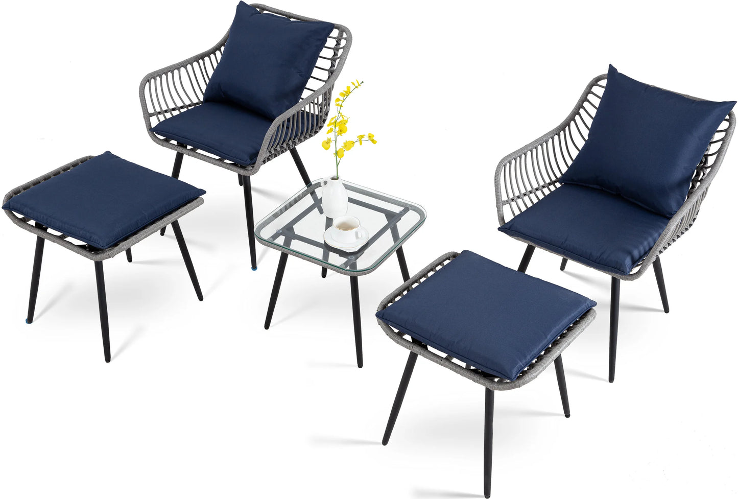 5 Piece Patio Set, , All-Weather Rattan