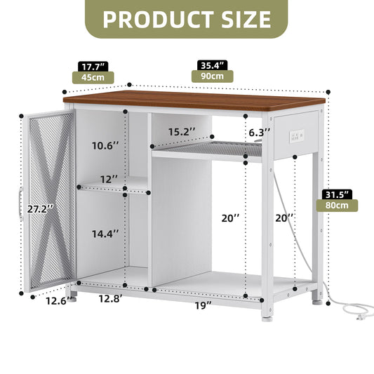 50 Gallon Fish Tank Stand LED Cabinet w/ Shelves