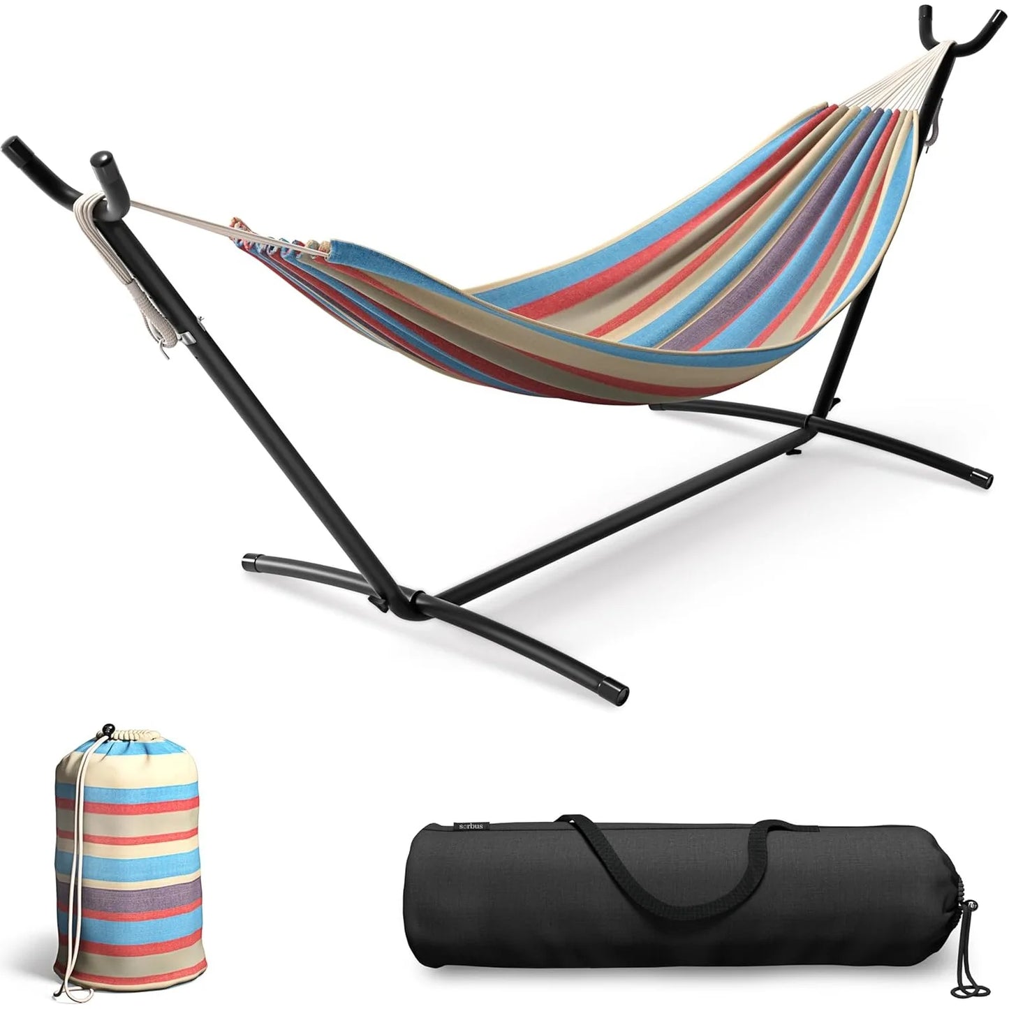 2-Person Hammock  /Steel Stand & Carry Bag, 450LB Capacity