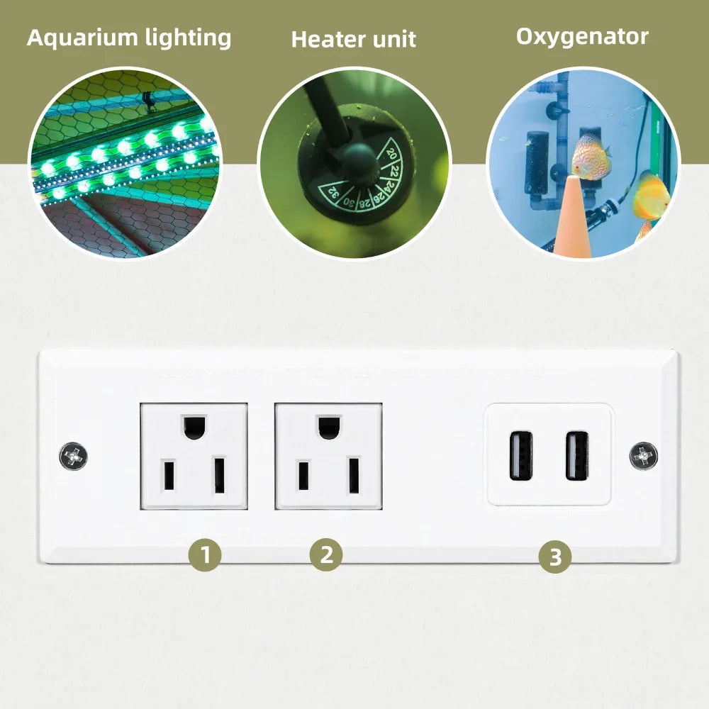 50 Gallon Fish Tank Stand LED Cabinet w/ Shelves