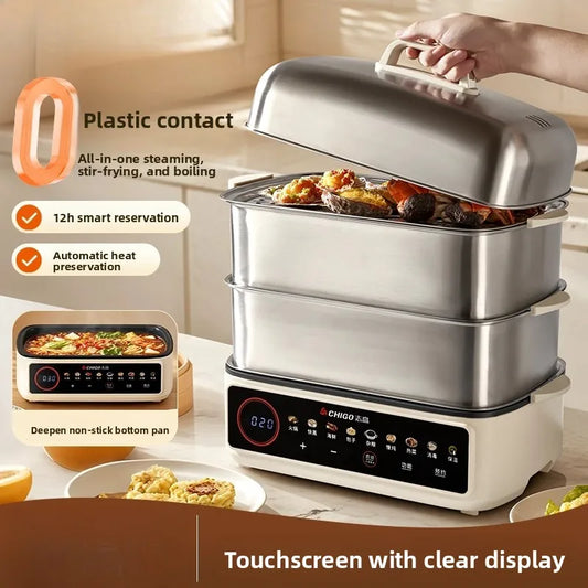 All-Steel Eectric Steamer  Stewing Pot Large Capacity