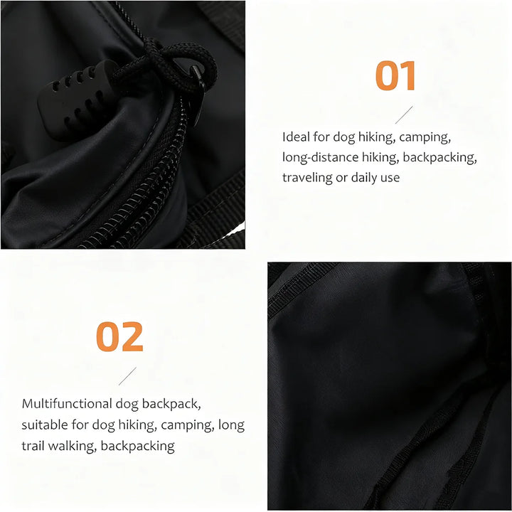 Dog Backpack for Everyday Use Saddle Bag Canvas Vest Camping Backpacks Khaki Pet