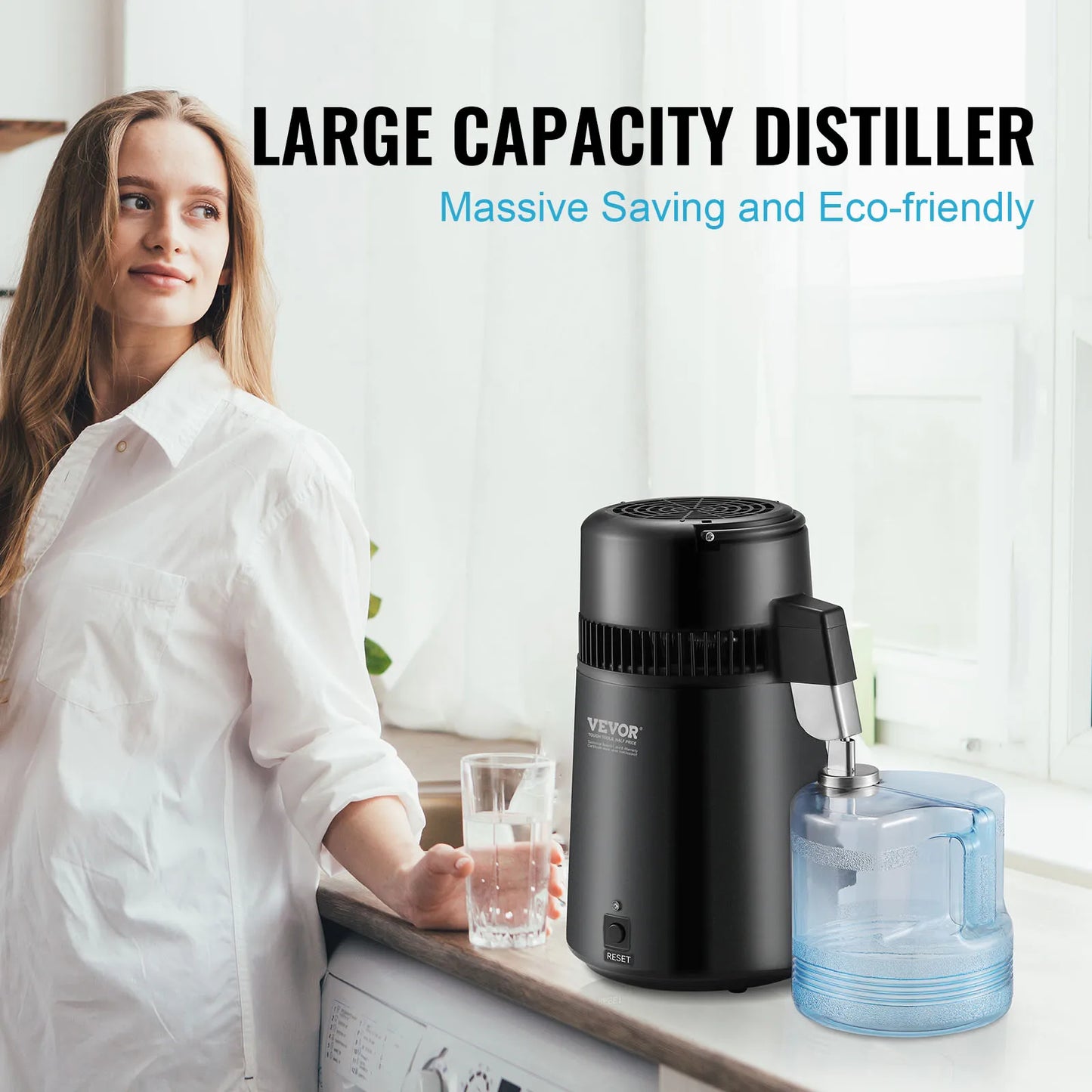 Water Distiller  1.05 Gallon Pure Water  Countertop Electric