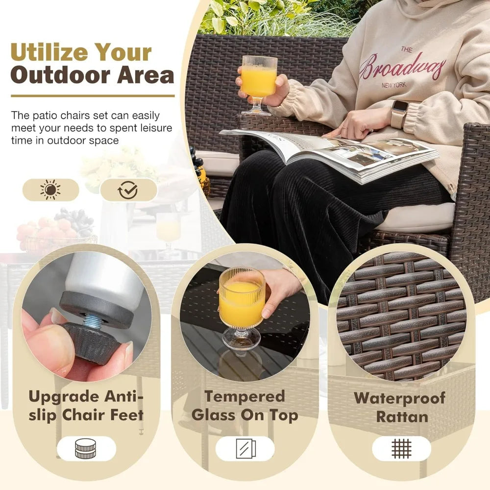 Outdoor Patio Furniture  Wicker Set, Outdoor & Indoor