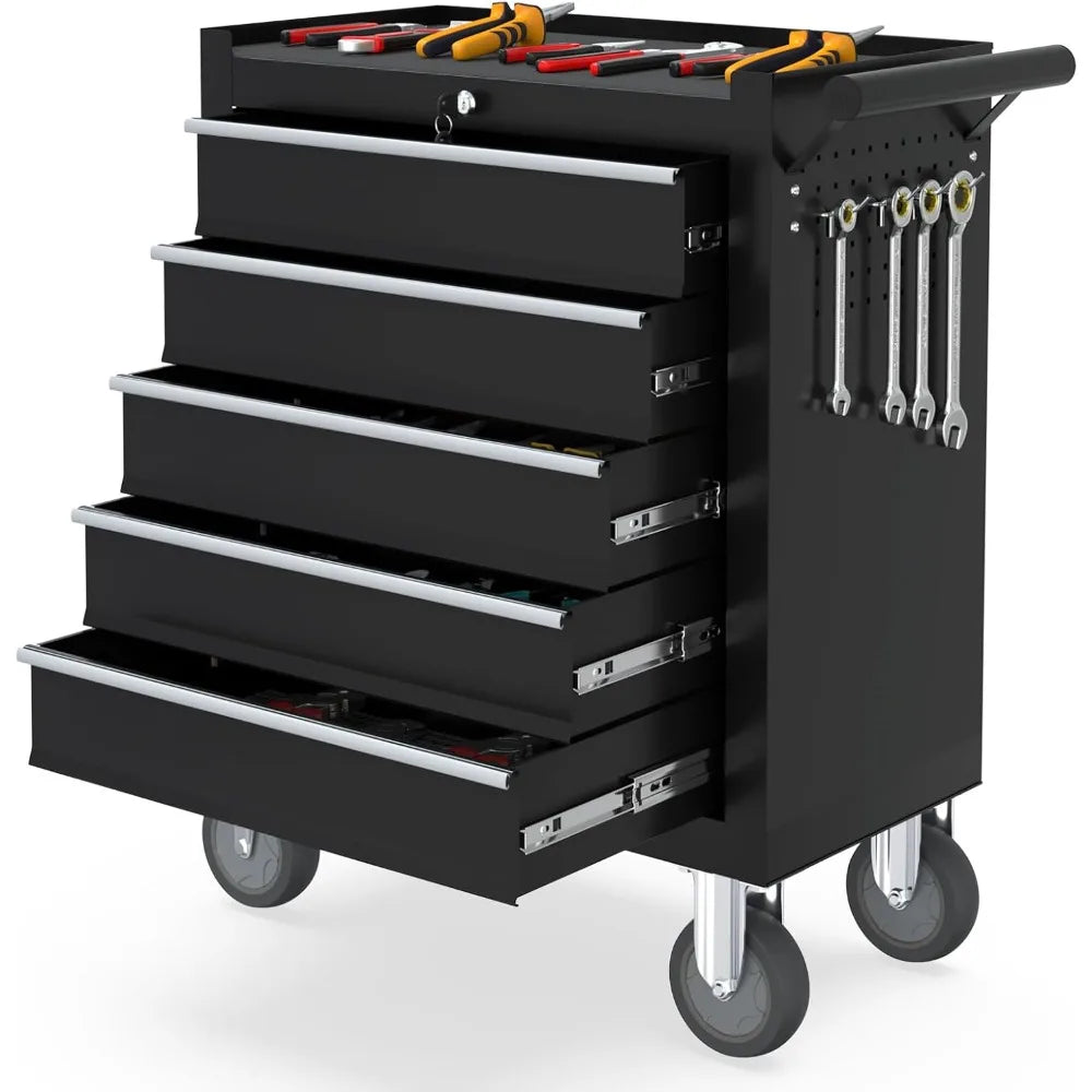 5 Drawers  Rolling Tool Chest, with Wheels & Lock