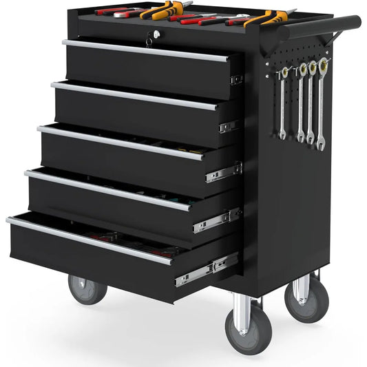 5 Drawers  Rolling Tool Chest, with Wheels & Lock