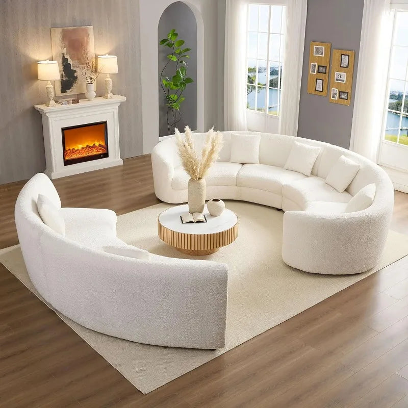 Modern Oversize Rearrangeable Curved Sectional Sofa