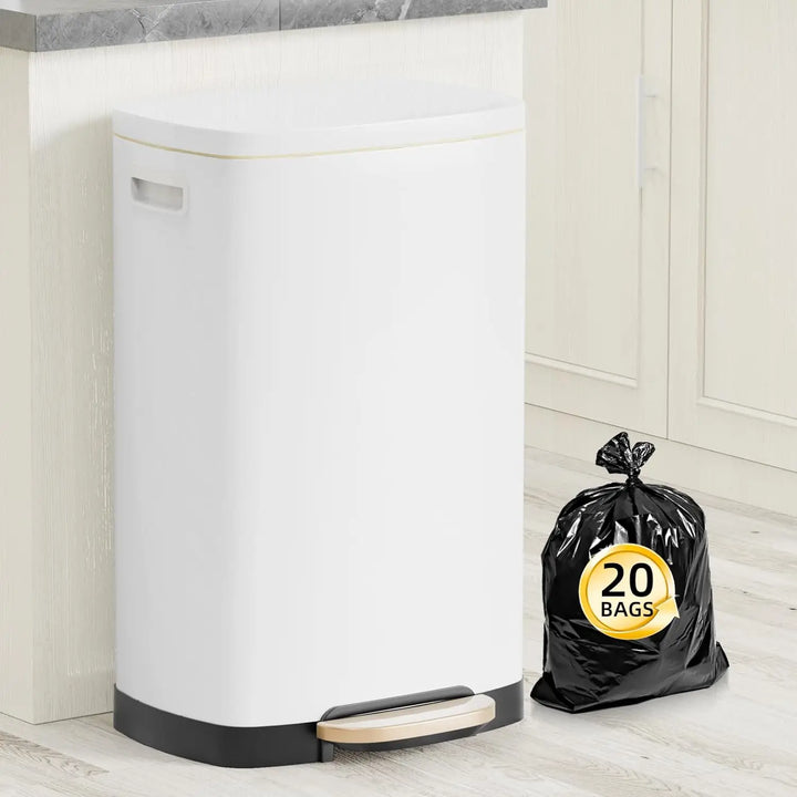 13 Gallon Trash Can with Lid, Trash Can