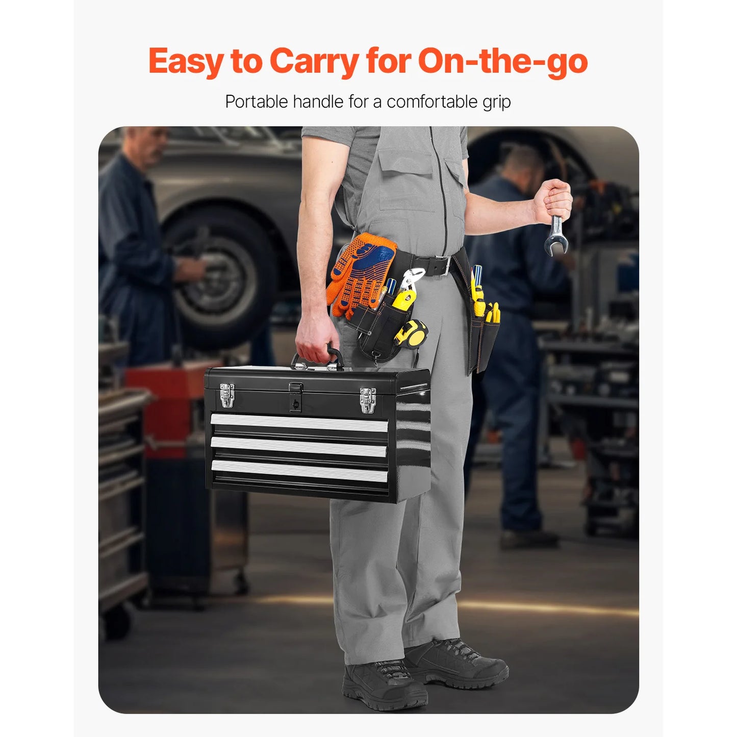 3-Drawer Metal Tool Chest /Organizer